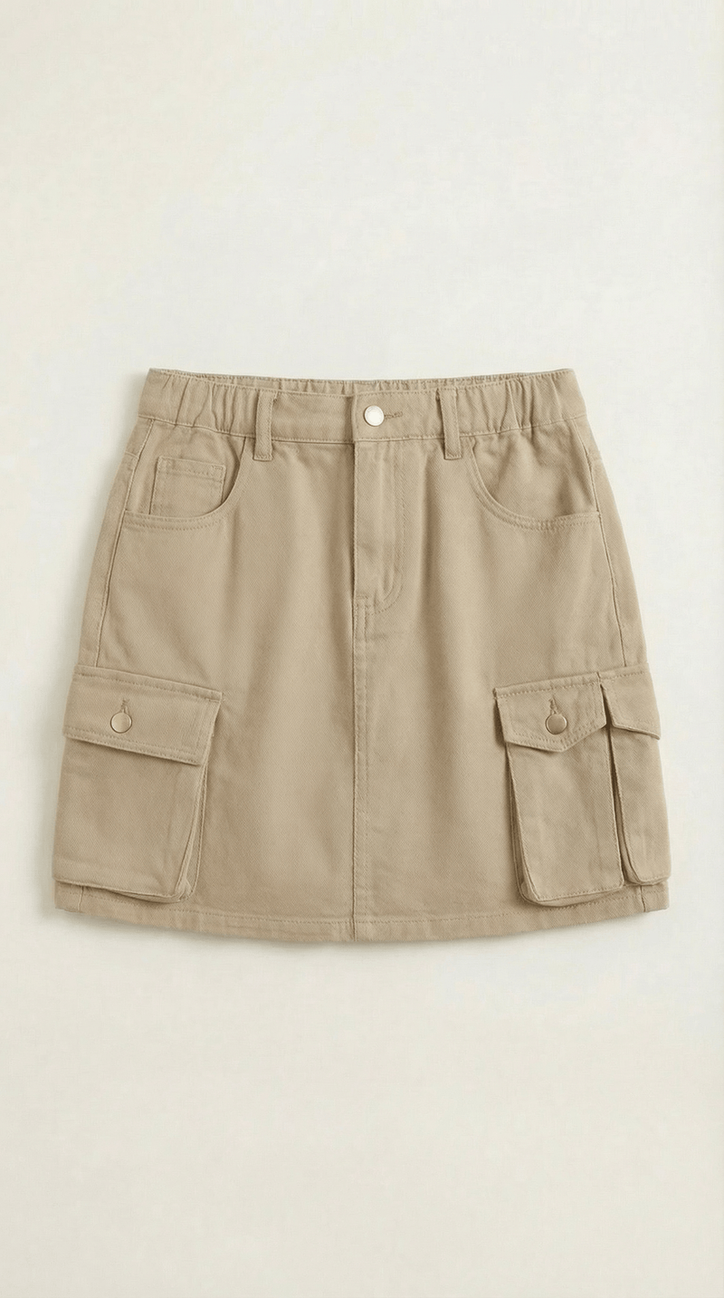 A-Line Cargo Mini Skirt-Mini Skirts-Laventaire-Laventaire