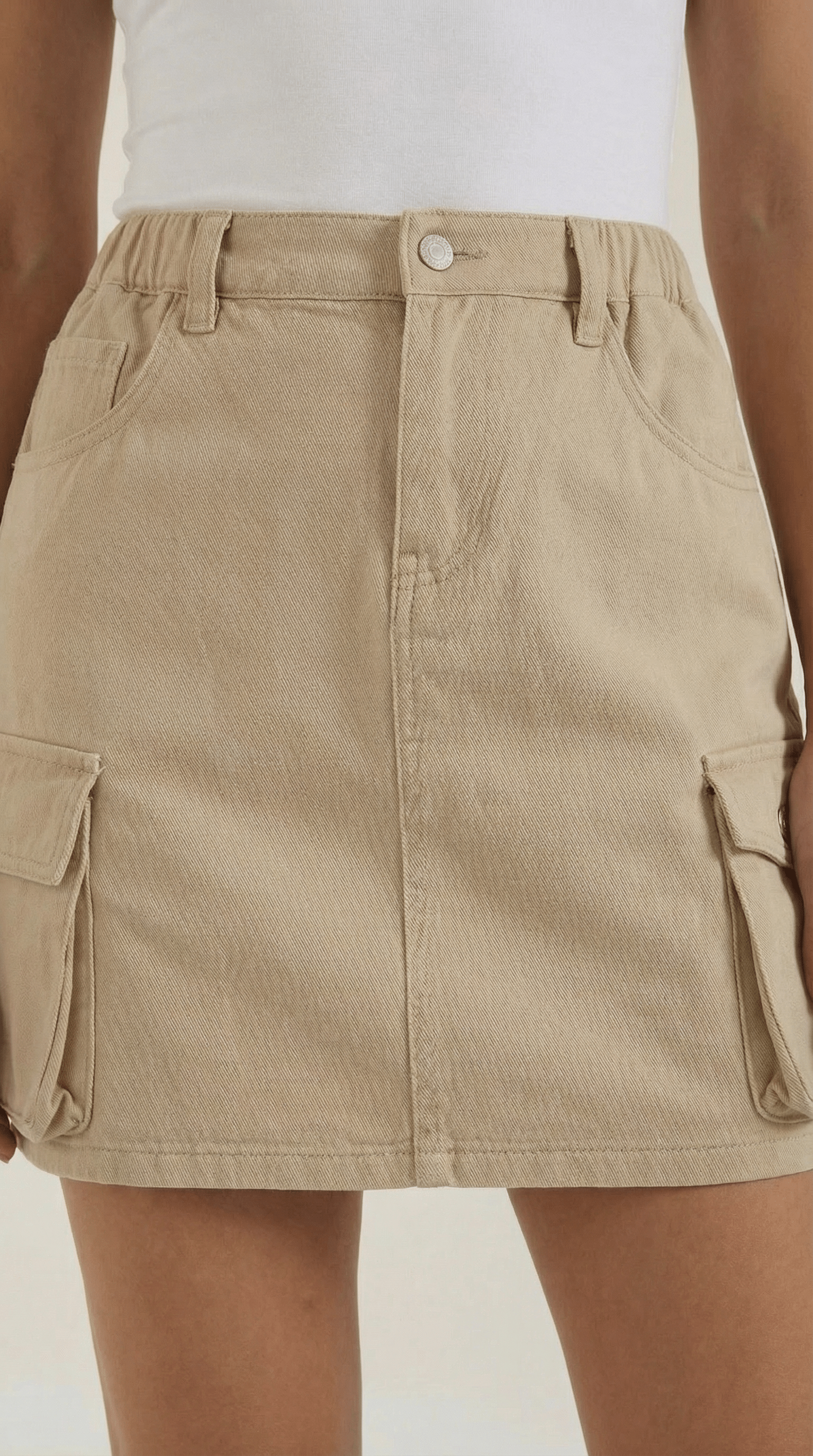 A-Line Cargo Mini Skirt-Mini Skirts-Laventaire-Laventaire