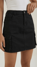 A-Line Cargo Mini Skirt-Mini Skirts-Laventaire-Laventaire