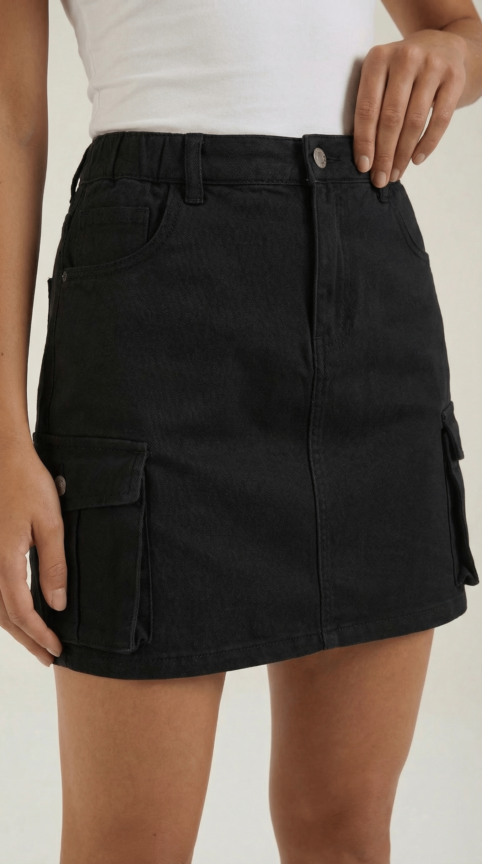 A-Line Cargo Mini Skirt-Mini Skirts-Laventaire-Laventaire