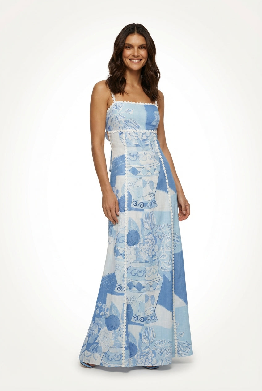 Women's A-Line Floral Maxi Dress in a Flowy Silhouette – Laventaire