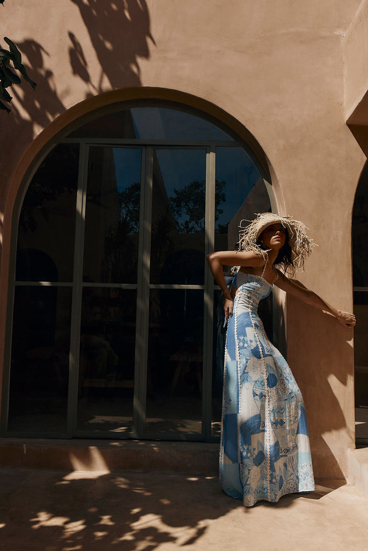 A-Line Floral Maxi Dress-dresses > maxi dress-Laventaire-Laventaire
