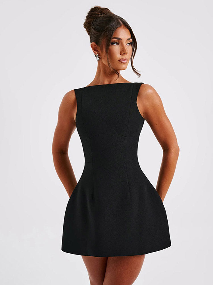 A-Line Mini Dress-dresses > mini dress > A-Line mini dress-Laventaire-Laventaire