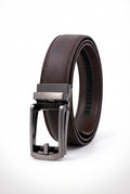 Adjustable Buckle Dress Belt-accessories > belts-Laventaire-Dark Brown-S-Laventaire