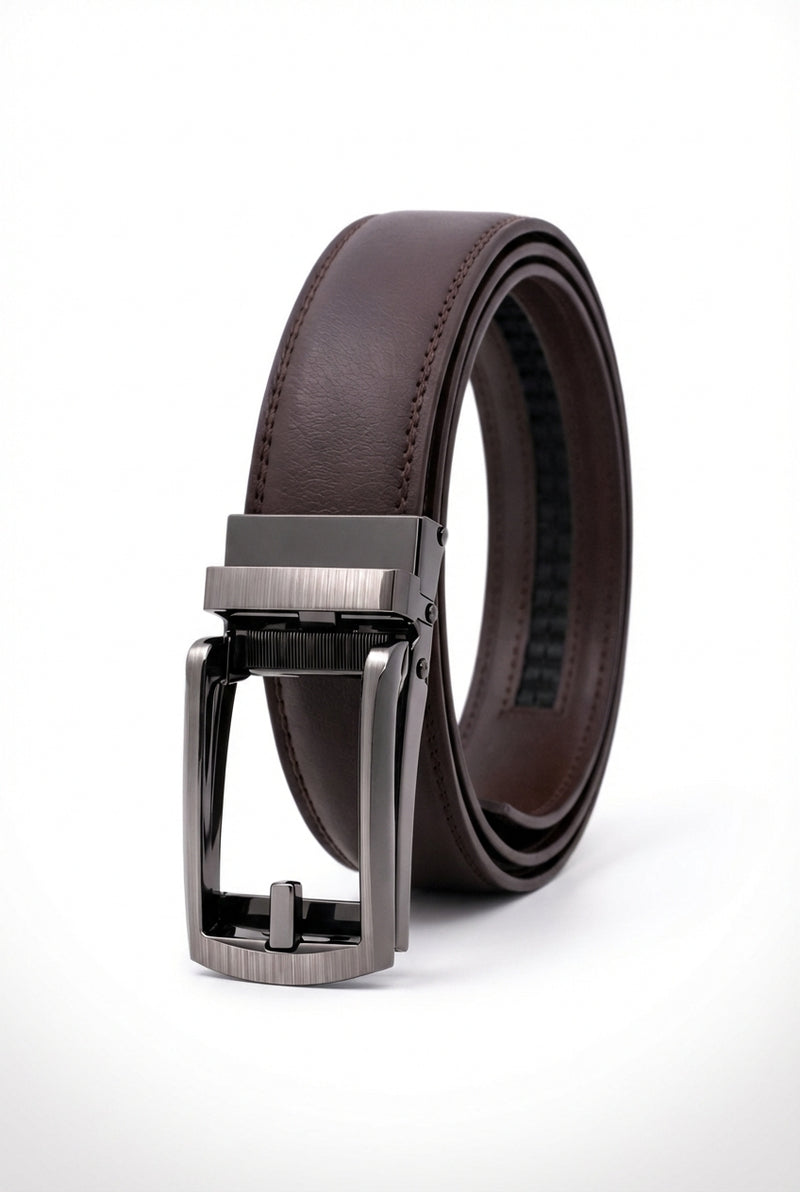 Adjustable Buckle Dress Belt-accessories > belts-Laventaire-Dark Brown-S-Laventaire