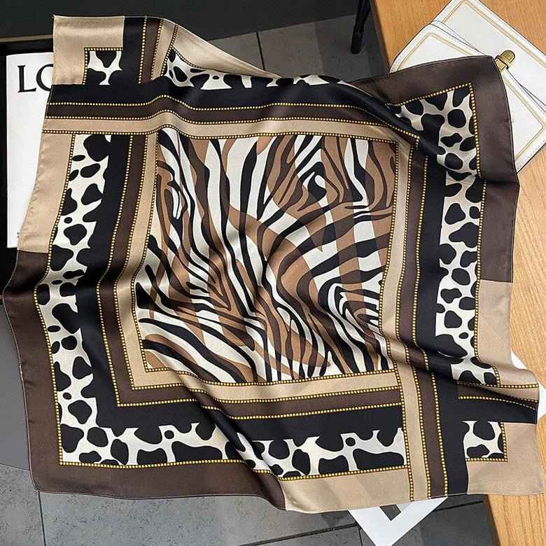Animal Print Square Scarf-accessories > scarves > square scarves-Laventaire-Laventaire