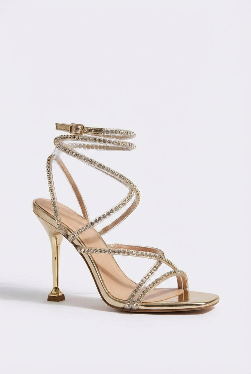 Ankle Strap High Heels-footwear > heels > ankle strap heels-Laventaire-Gold-34-Laventaire