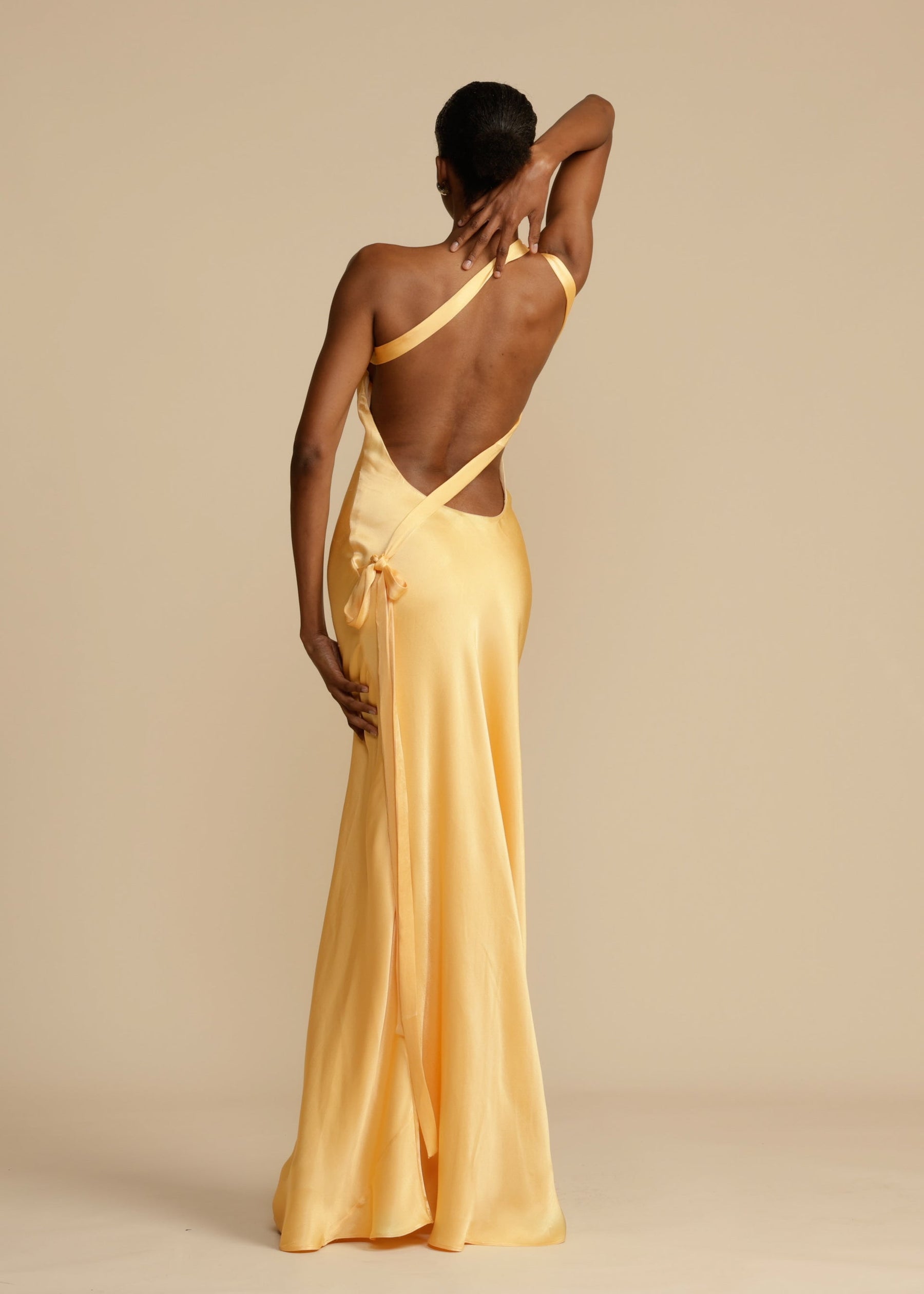 Asymmetrical Floor-Length Maxi Dress-dresses > floor-length dress > asymmetrical dress-Laventaire-Laventaire