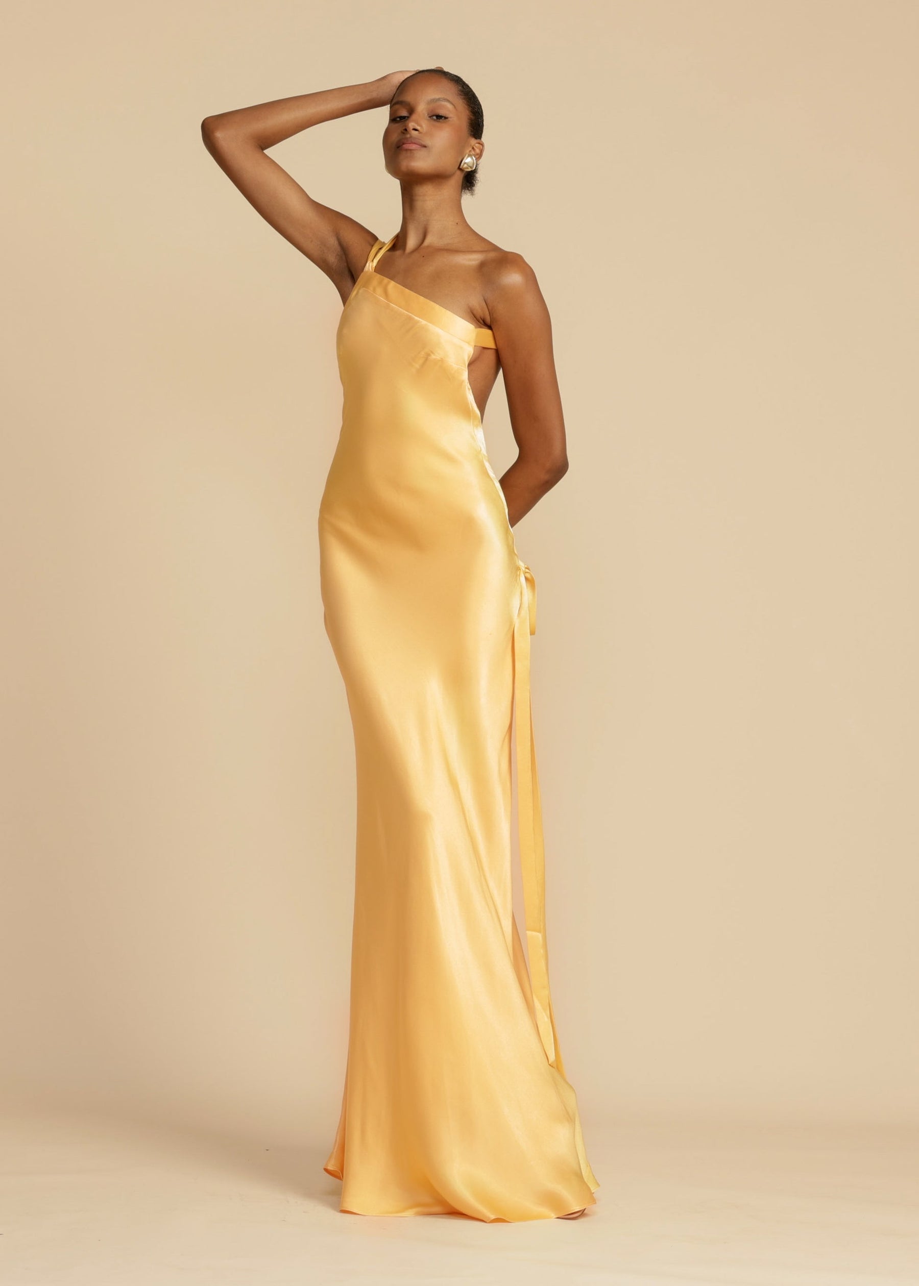 Asymmetrical Floor-Length Maxi Dress-dresses > floor-length dress > asymmetrical dress-Laventaire-Laventaire