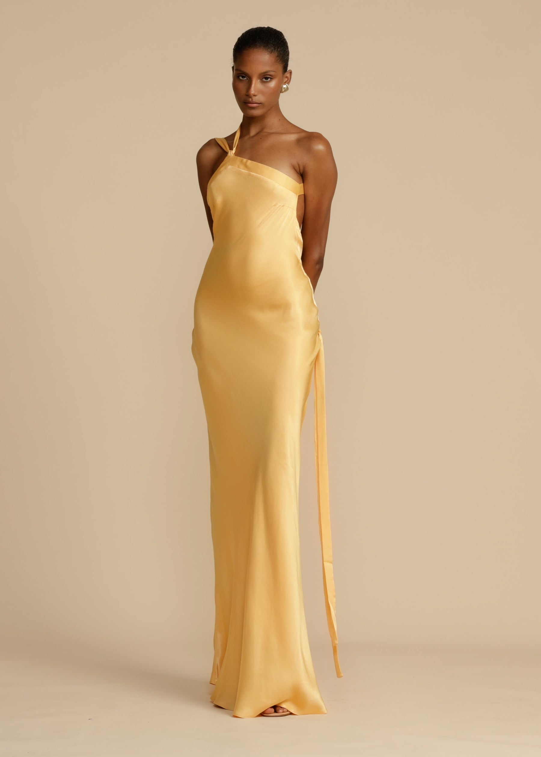 Asymmetrical Floor-Length Maxi Dress-dresses > floor-length dress > asymmetrical dress-Laventaire-Laventaire