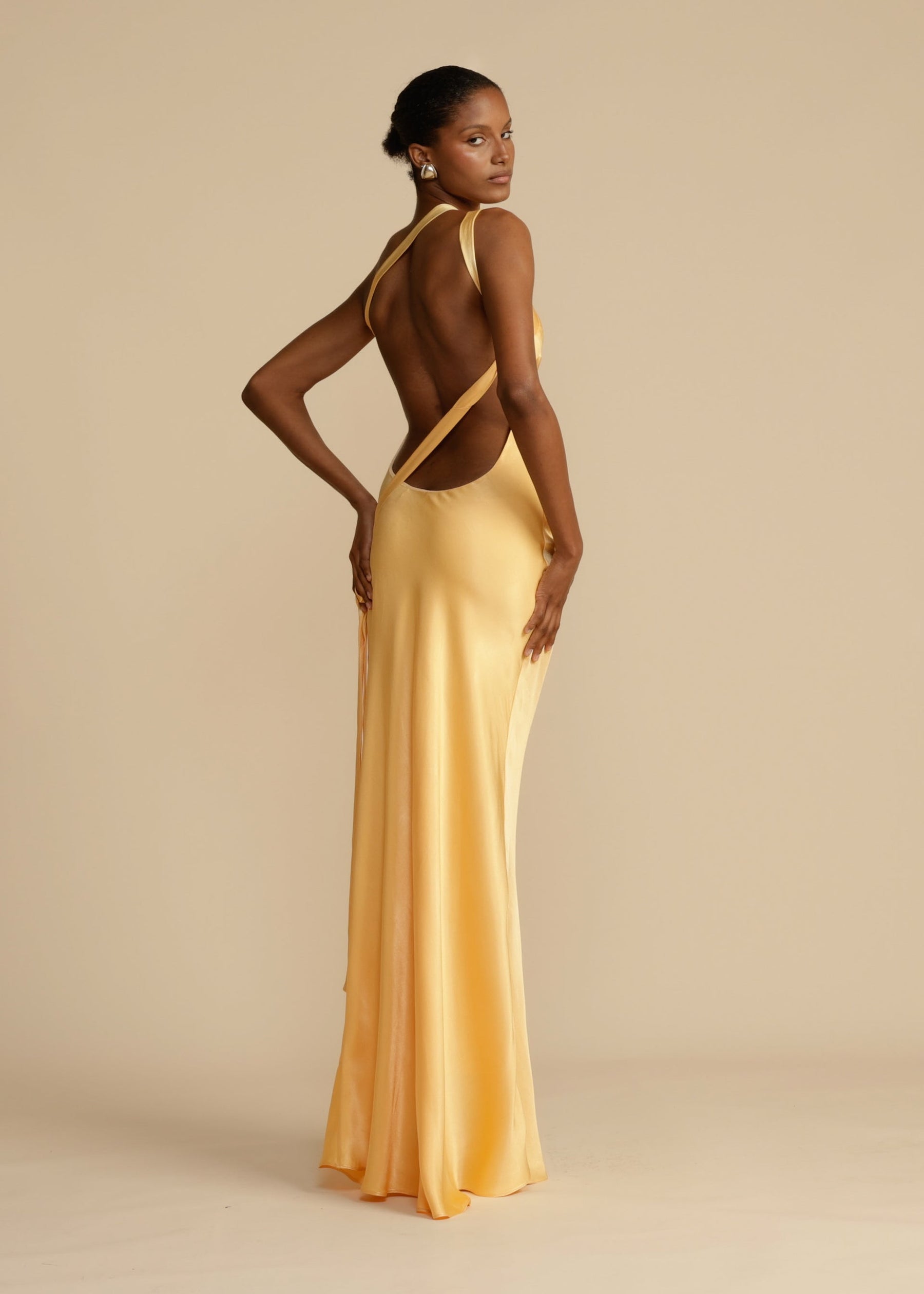 Asymmetrical Floor-Length Maxi Dress-dresses > floor-length dress > asymmetrical dress-Laventaire-Laventaire