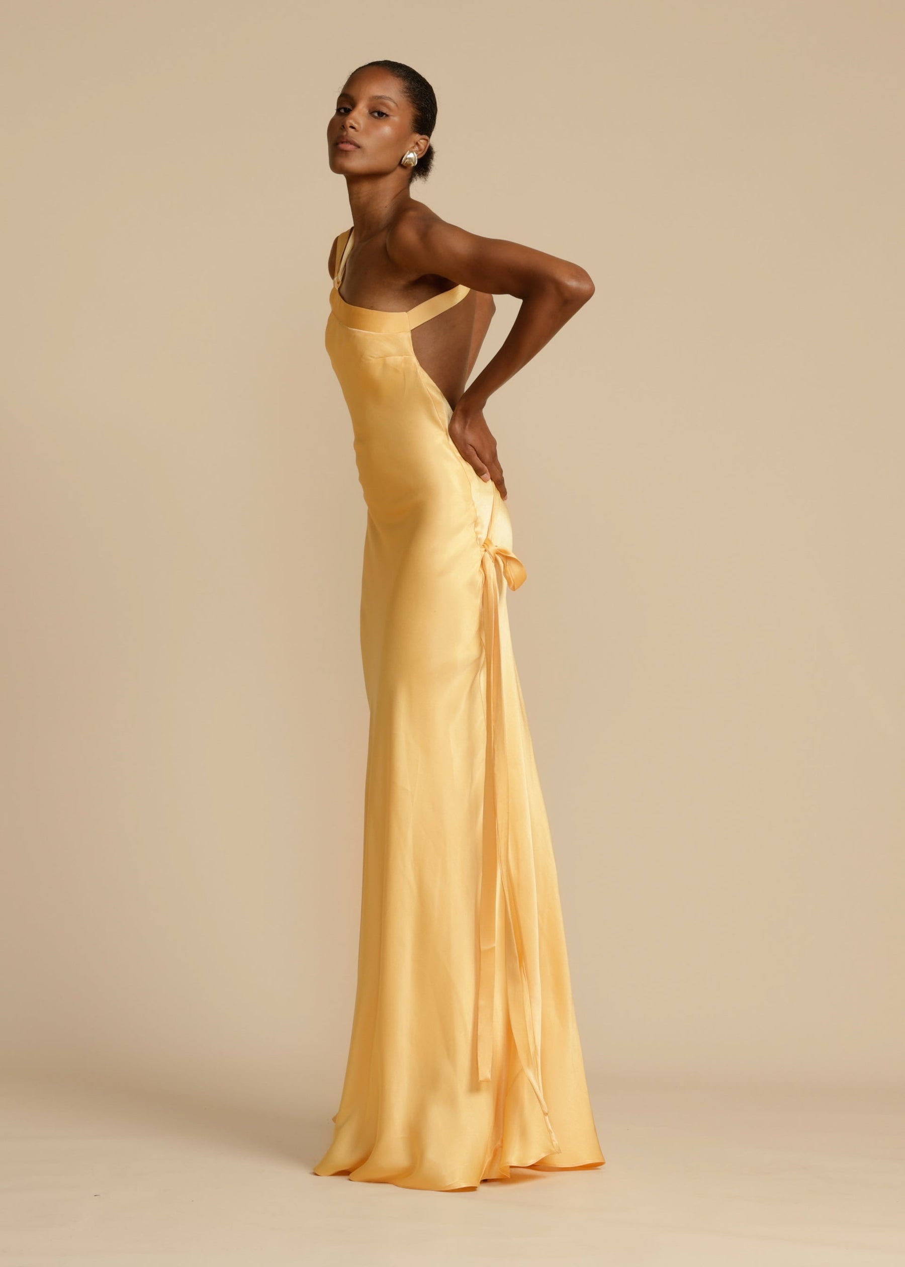 Asymmetrical Floor-Length Maxi Dress-dresses > floor-length dress > asymmetrical dress-Laventaire-Laventaire