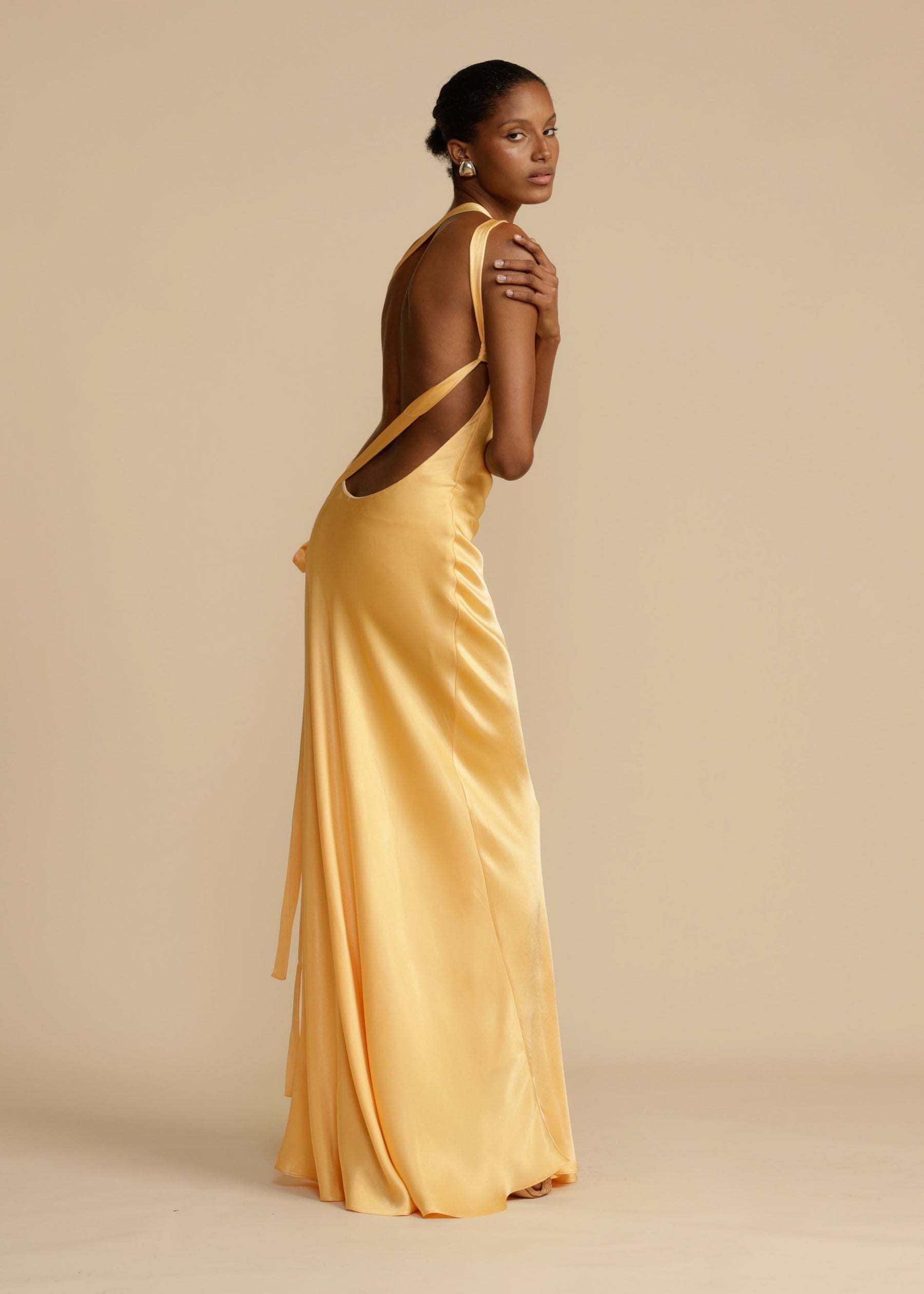 Asymmetrical Floor-Length Maxi Dress-dresses > floor-length dress > asymmetrical dress-Laventaire-Laventaire