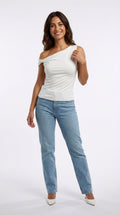 Asymmetrical One Shoulder Top-tops > one shoulder top-Laventaire-Laventaire