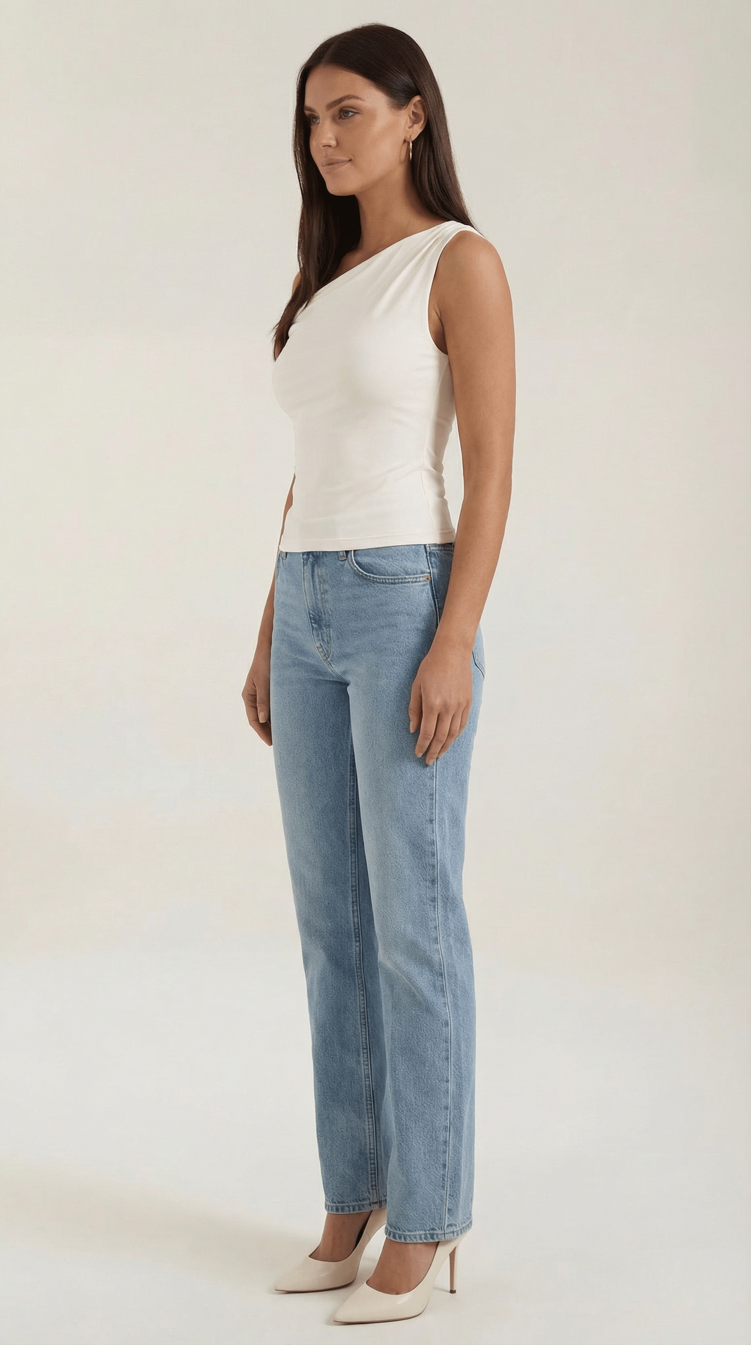 Asymmetrical One Shoulder Top-tops > one shoulder top-Laventaire-Laventaire