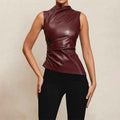 Asymmetrical Sleeveless Top-tops > sleeveless tops-Laventaire-Laventaire