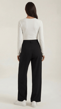 Asymmetrical Wide Leg Trousers-trousers > wide leg trousers-Laventaire-Laventaire