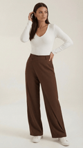 Asymmetrical Wide Leg Trousers-trousers > wide leg trousers-Laventaire-Laventaire