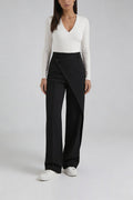 Asymmetrical Wide Leg Trousers-trousers > wide leg trousers-Laventaire-Black-S-Laventaire