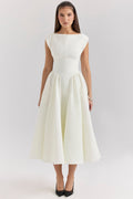 Backless Flowy Dress-dresses > backless dress-Laventaire-Ivory-S-Laventaire