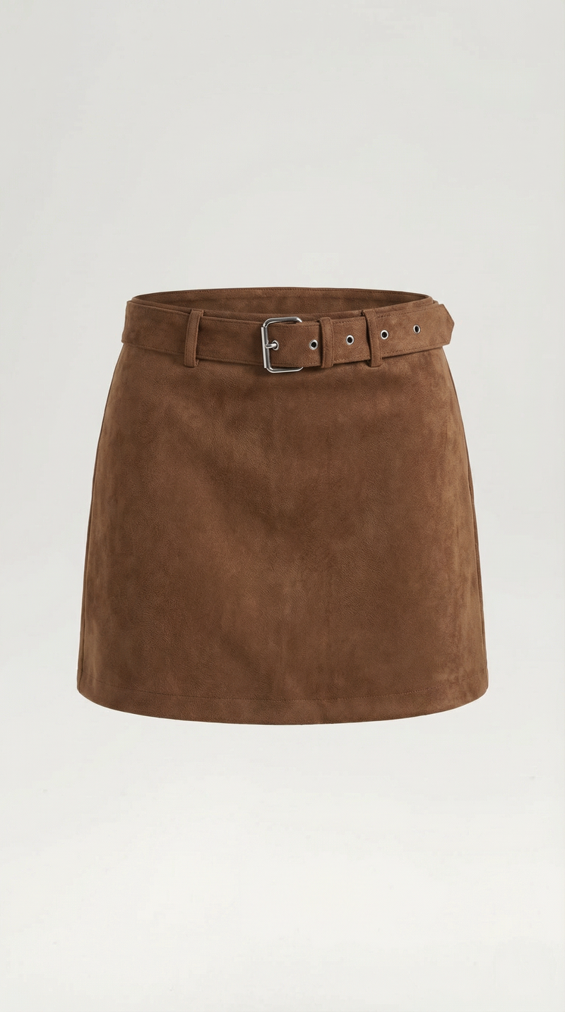 Belted Mini Skirt-Mini Skirts-Laventaire-Laventaire