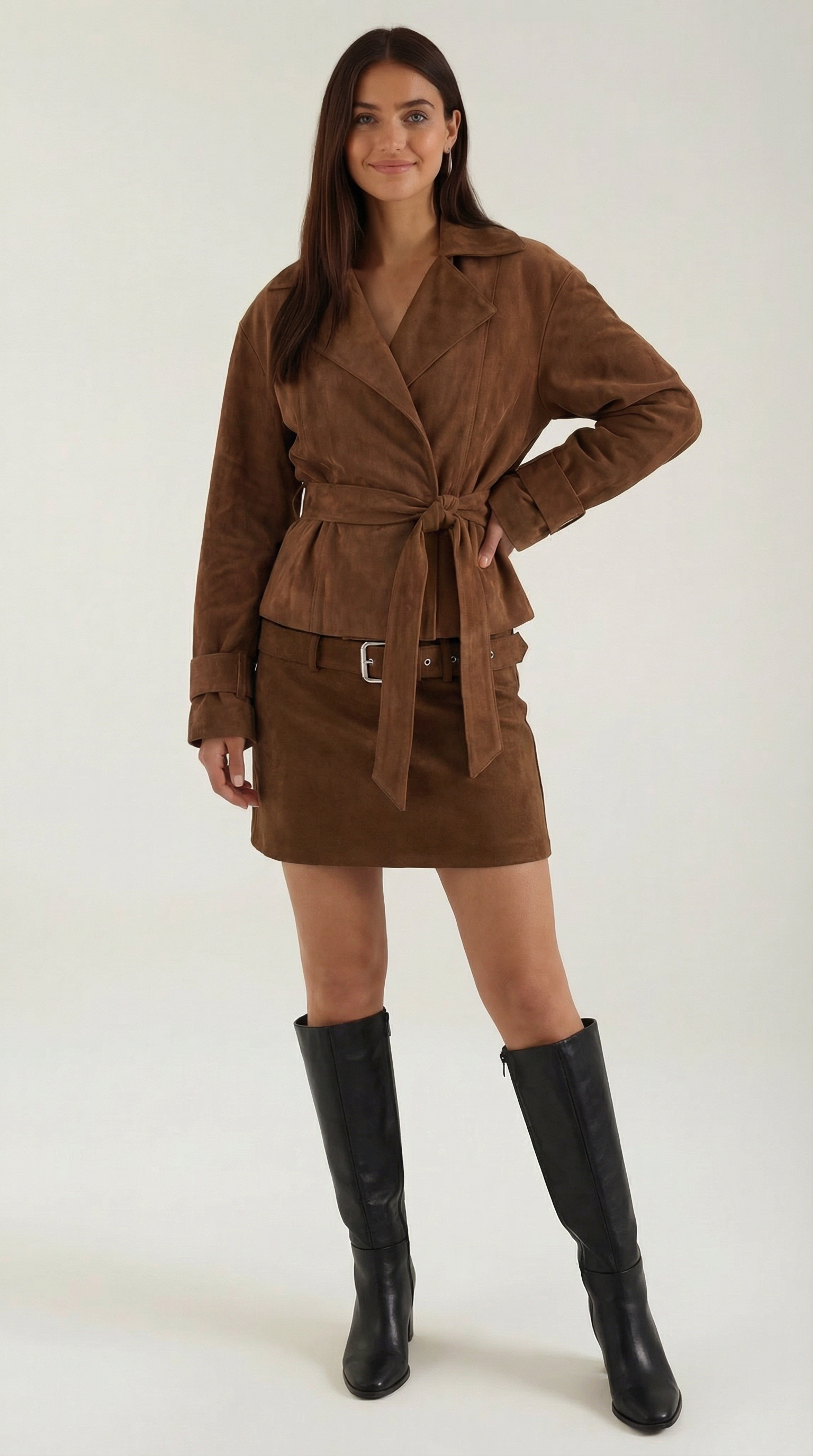 Belted Mini Skirt-Mini Skirts-Laventaire-Laventaire