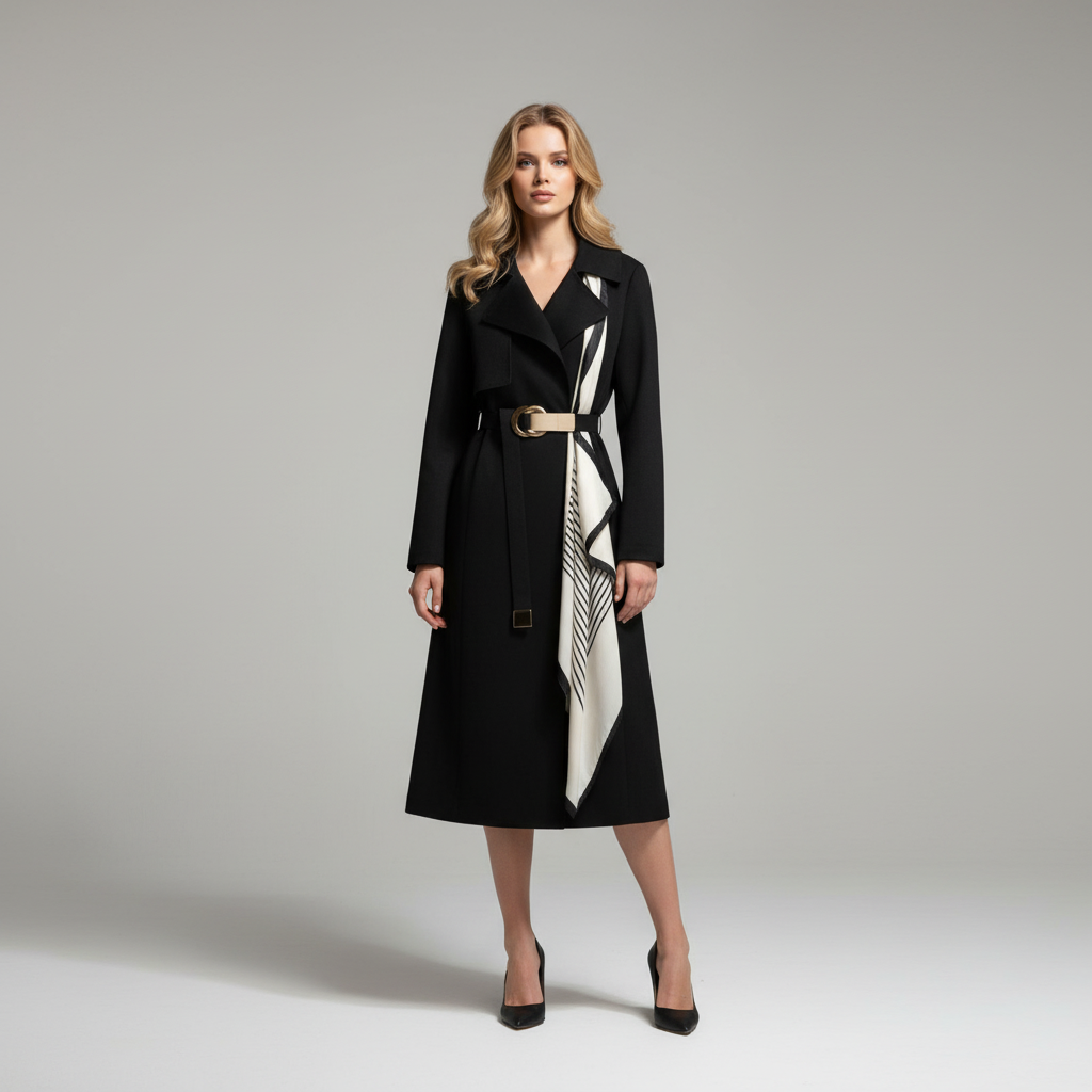 Belted Tailored Trench Coat-outerwear > trench coat-Laventaire-Laventaire