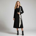 Belted Tailored Trench Coat-outerwear > trench coat-Laventaire-Black-S-Laventaire