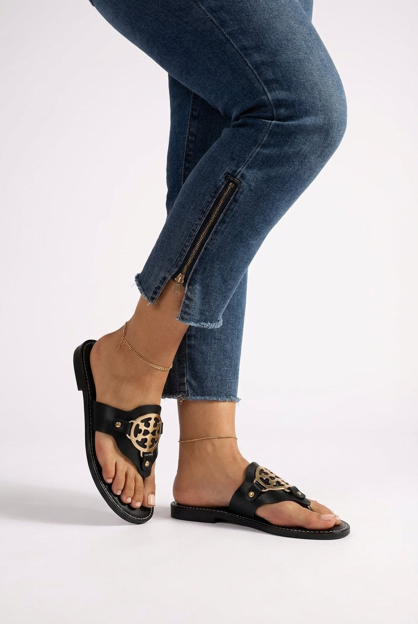 Black Casual Sandal-footwear > sandals > casual sandals-Laventaire-Laventaire