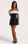 Black Cocktail Mini Dress-dresses > cocktail dress > mini dress-Laventaire-Black-S-Laventaire