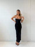 Black Floral Maxi Dress-dresses > maxi dress-Laventaire-Laventaire