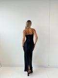 Black Floral Maxi Dress-dresses > maxi dress-Laventaire-Laventaire