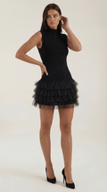 Black Formal Mini Dress-dresses > mini dress > formal dress-Laventaire-Laventaire