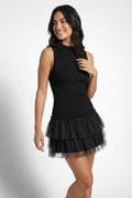 Black Formal Mini Dress-dresses > mini dress > formal dress-Laventaire-Black-S-Laventaire