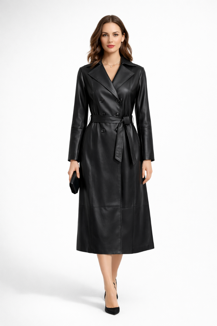 Black Long Trench Coat-coats > trench coats-Laventaire-Laventaire