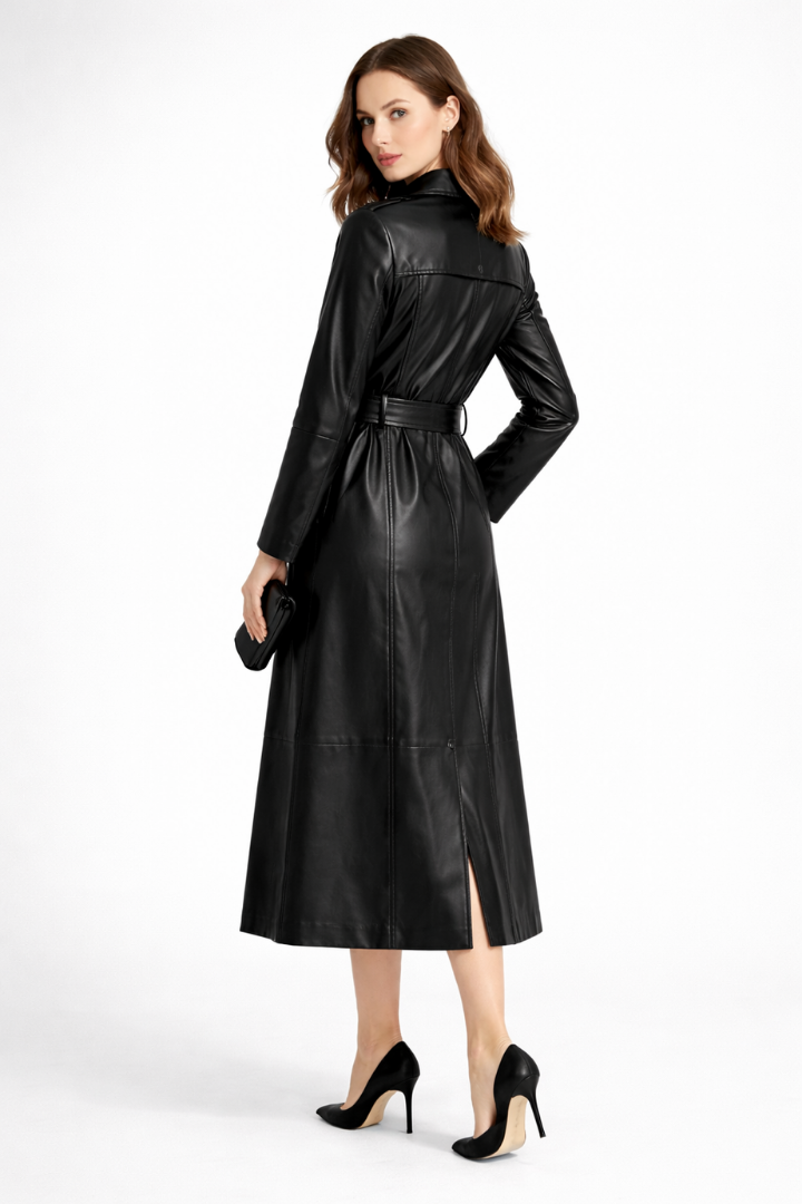 Black Long Trench Coat-coats > trench coats-Laventaire-Laventaire