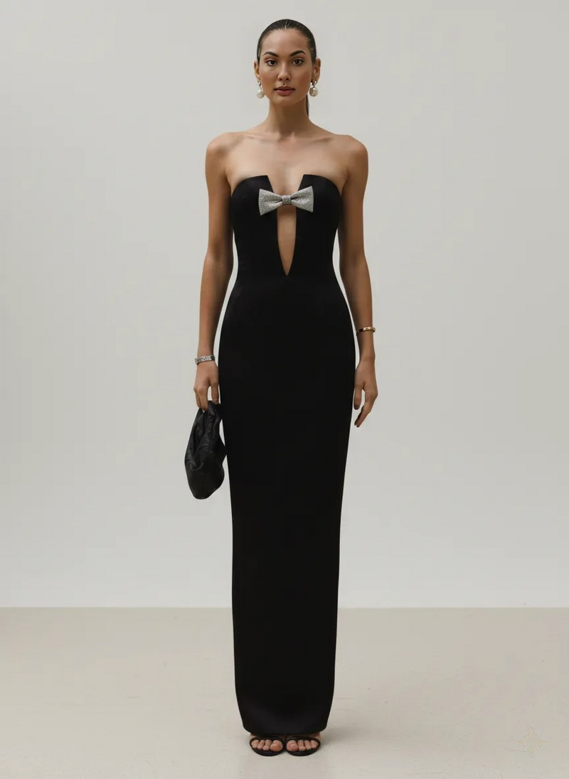 Black Maxi Dress-dresses > maxi dress-Laventaire-Laventaire
