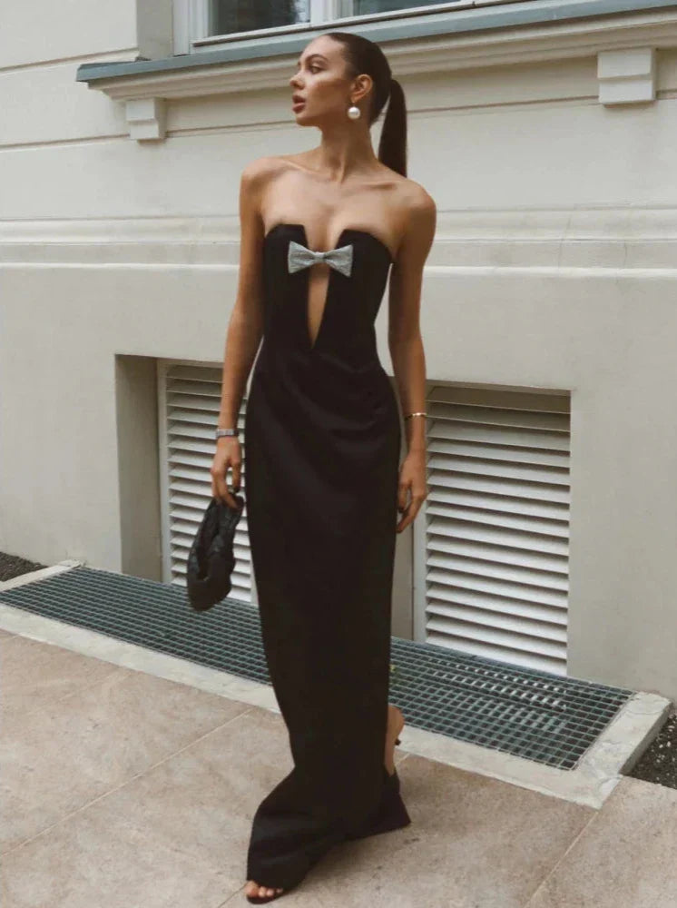 Black Maxi Dress-dresses > maxi dress-Laventaire-Laventaire