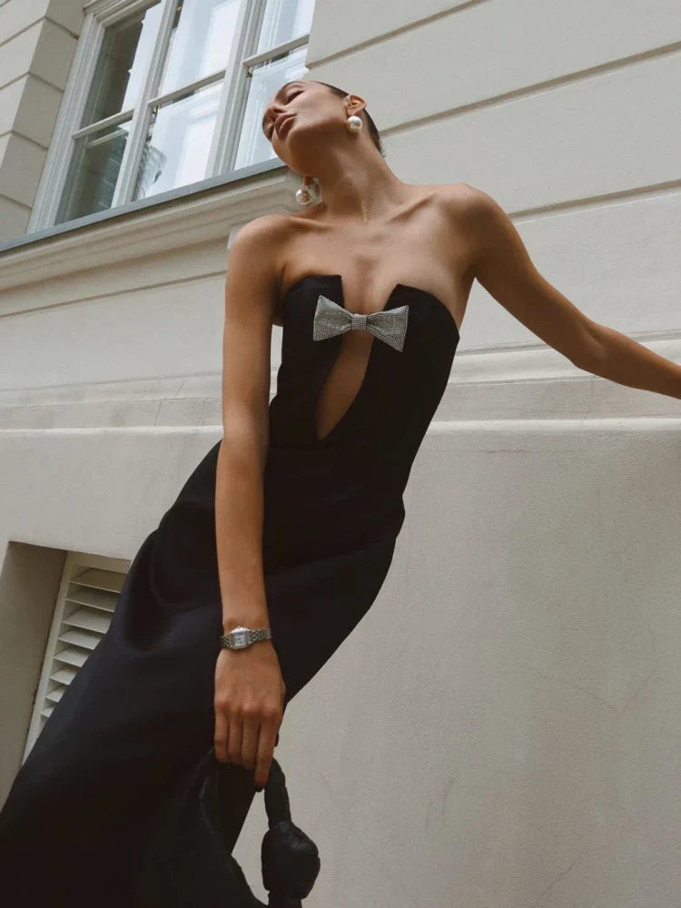 Black Maxi Dress-dresses > maxi dress-Laventaire-Laventaire