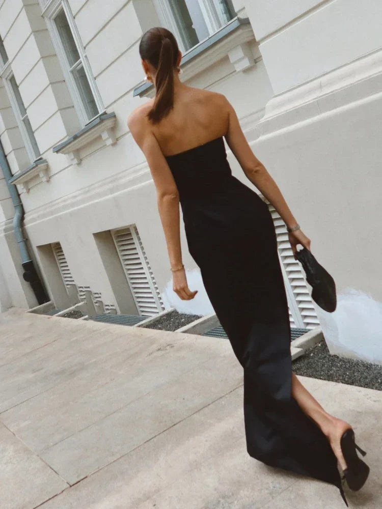 Black Maxi Dress-dresses > maxi dress-Laventaire-Laventaire