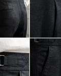 Black Pleated Relaxed Trousers-trousers > pleated trousers-Laventaire-Laventaire