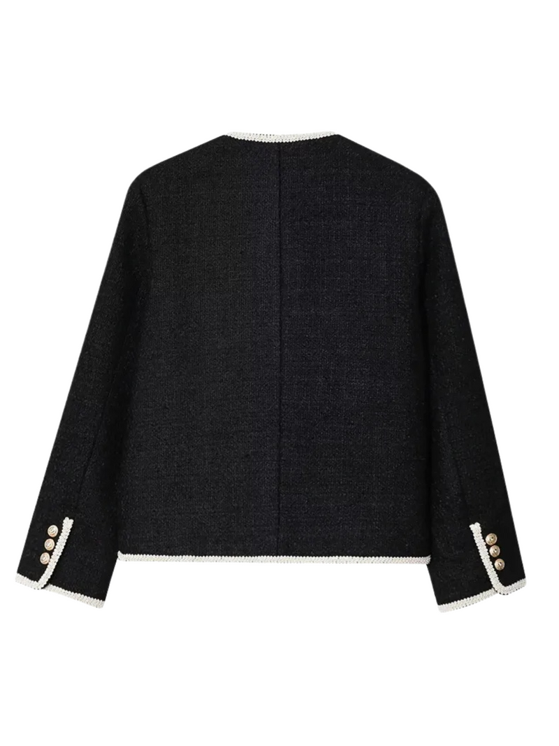 Black Short Casual Jacket-jackets > casual jackets-Laventaire-Laventaire