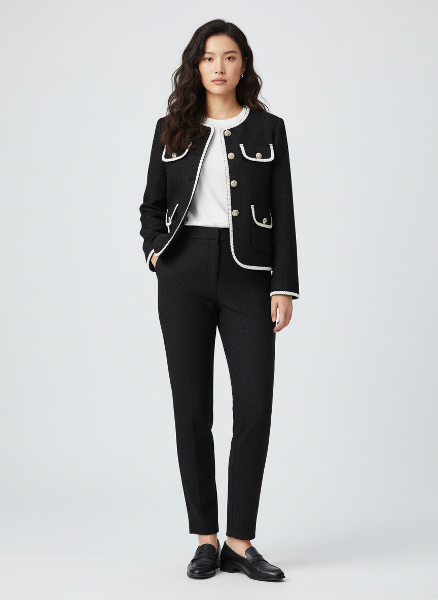 Black Short Casual Jacket-jackets > casual jackets-Laventaire-Laventaire