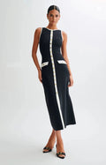 Black Sleeveless Midi Dress-dresses > midi dress-Laventaire-Laventaire