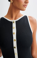 Black Sleeveless Midi Dress-dresses > midi dress-Laventaire-Laventaire