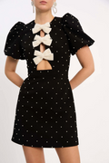 Black Slim Fit Mini Dress-dresses > mini dress-Laventaire-Laventaire