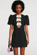 Black Slim Fit Mini Dress-dresses > mini dress-Laventaire-Laventaire