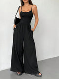 Black Wide Leg Jumpsuit-jumpsuits > wide leg jumpsuit-Laventaire-Laventaire