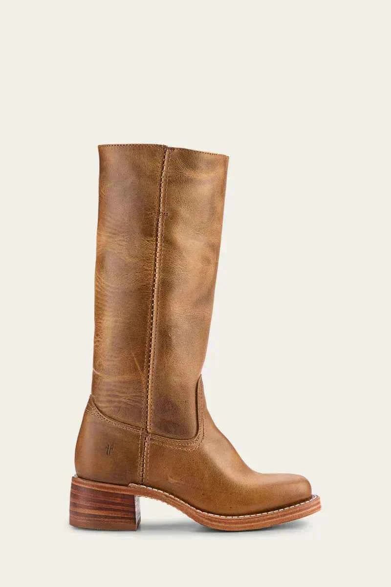 Block Heel Western Boots-footwear > boots > western boots-Laventaire-Laventaire