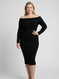 Bodycon Ribbed Knit Midi Dress-dresses > midi dress > bodycon dress-Laventaire-Laventaire